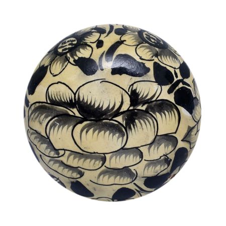 Black Floral Hand Painted Indian Kashmiri  Cabinet Knobs